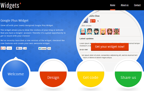 Google+ Widget 网页截图