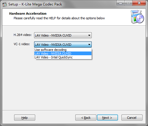 K-Lite Mega Codec Pack 硬件加速设置